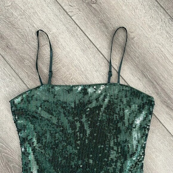 SHEIN green sequin tassle dress Medium - Picture 4 of 7
